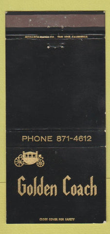 Matchbook Cover - Golden Coach Restaurant Fullerton CA 30 Strike