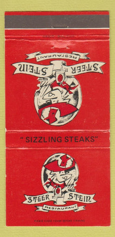 Matchbook Cover - Steer n Stein Restaurant Orange Fullerton CA 30 Strike