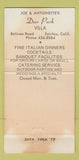 Matchbook Cover - Deer Park Villa Fairfax CA WEAR 30 Strike
