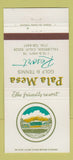 Matchbook Cover - Pala Mesa Golf Tennis Resort Fallbrook CA 30 Strike