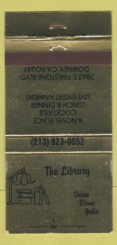 Matchbook Cover - The Library Downey CA restaurant 30 Strike