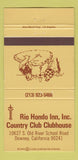 Matchbook Cover - Rio Hondo Inn Country Club Downey CA 30 Strike