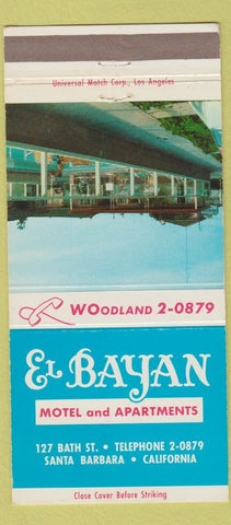 Matchbook Cover - El Bayan Motel Apartments Santa Barbara CA 30 Strike