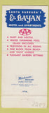 Matchbook Cover - El Bayan Motel Apartments Santa Barbara CA 30 Strike