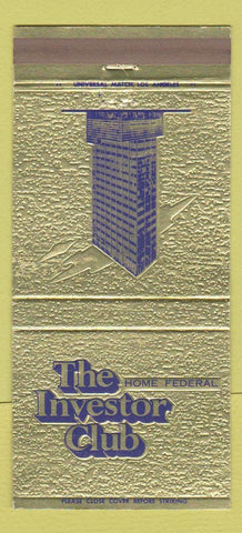 Matchbook Cover - Investor Club Home Federal Savings San Diego CA 30 Strike