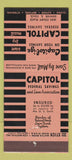 Matchbook Cover - Capitol Federal Savings Denver Colorado 30 Stick