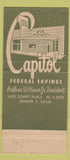 Matchbook Cover - Capitol Federal Savings Denver Colorado 30 Stick