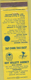 Matchbook Cover - Roy Willett Insurance Real Estate WORN Northern CA