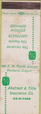 Matchbook Cover - Abstract Title Insurance Portland OR POOR