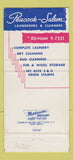 Matchbook Cover - Peacoke Salem Laundry Cleaners Salem VA WORN 30 Strike
