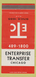 Matchbook Cover - Enterprise Transfer Trucking Chicago IL 30 Strike