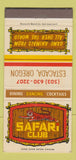 Matchbook Cover - Safari Club Estacada OR tiger 30 Strike