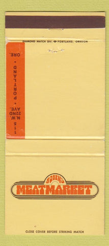 Matchbook Cover - John's Meat Market Portland OR restaurant 30 Strike