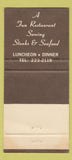 Matchbook Cover - John's Meat Market Portland OR restaurant 30 Strike
