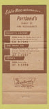 Matchbook Cover - Davey's Locker Prime Rib Eddie's Portland OR 30 Strike