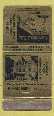 Matchbook Cover - President's City Motel Winfield House Quincy MA WEAR 30 Strike