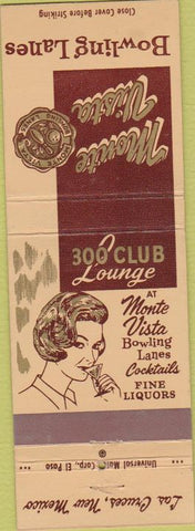 Matchbook Cover - Monte Vista Bowling Las Cruces NM girlie