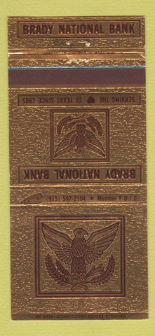 Matchbook Cover - Brady National Bank TX 30 Strike