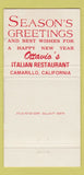 Matchbook Cover - Ottavio's Italian Restaurant Camarillo CA Christmas 30 Strike