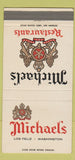 Matchbook Cover - Michael's Restaurant Los Angeles CA 30 Strike
