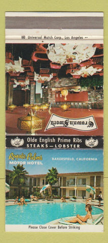 Matchbook Cover - Royale Palms Motor Hotel Bakersfield CA 30 Strike