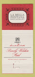 Matchbook Cover - The Oak Bar Beverly Wilshire Hotel Beverly Hills CA 30 Strike