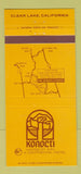 Matchbook Cover - Konocti Hotel Clear Lake CA 30 Strike