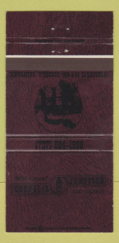 Matchbook Cover - Restaurant Condelia Junction CA 30 Strike