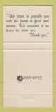 Matchbook Cover - Restaurant Condelia Junction CA 30 Strike
