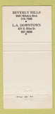 Matchbook Cover - Restaurant Tokyo Beverly Hills Los Angeles CA 30 Strike