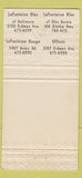 Matchbook Cover - La Fontaine Catering 30 Strike