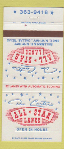 Matchbook Cover - Don Carter All Star Lanes Bowling Dallas TX 30 Strike