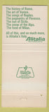 Matchbook Cover - Alitalia Airlines Italy 30 Strike