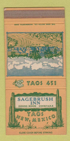 Matchbook Cover - Sagebrush Inn Taos NM SAMPLE WEAR 30 Strike