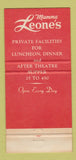 Matchbook Cover - Mamma Leone's Restaurant New York City 30 Strike