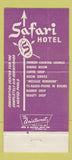 Matchbook Cover - Safari Motel Scottsdale AZ 30 Strike