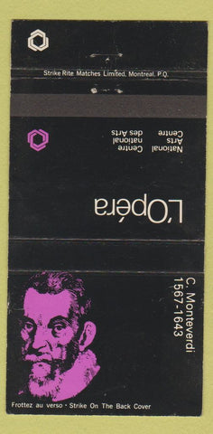 Matchbook Cover - L'Opera C Monteverdi QC WEAR 30 Strike