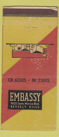 Matchbook Cover - Embassy Beverly Hills CA WEAR 30 Stick