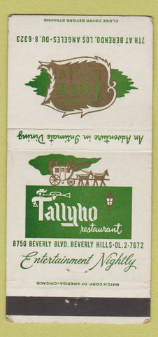 Matchbook Cover - The Cove Tallyho Restaurant Los Angeles CA 30 Strike
