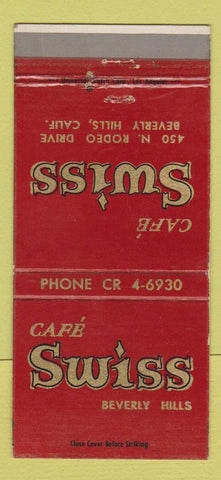 Matchbook Cover - Cafe Swiss Beverly Hills CA 30 Strike