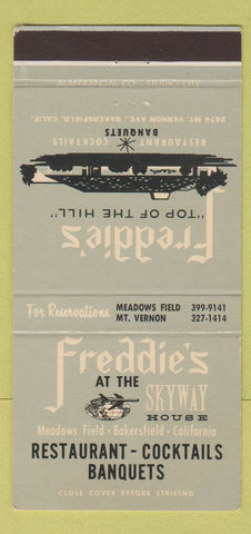Matchbook Cover - Freddie's Skyway House Restaurant Bakersfield CA 30 Strike