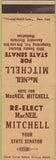 Matchbook Cover - MacNeil Mitchell State Senate Manhattan NY