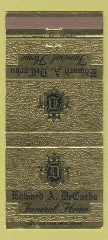 Matchbook Cover - Edward DeCarbo Funeral Home New Castle PA 30 Strike