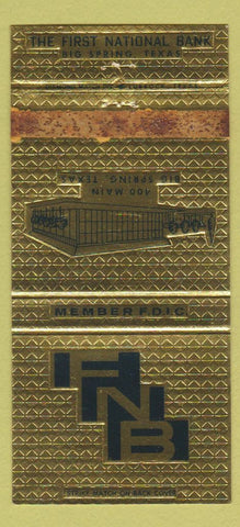 Matchbook Cover - First National Bank Big Spring TX WORN 30 Strike