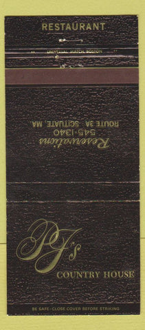 Matchbook Cover - PJ's Country House Restaurant Scituate MA 30 Strike