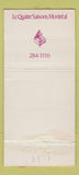 Matchbook Cover - Pierre De Coubertn Montreal QC WEAR 30 Strike