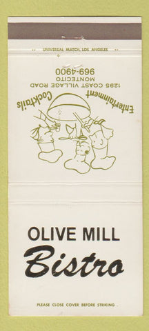 Matchbook Cover - Olive Mill Bistro Montecito CA 30 Strike
