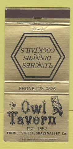 Matchbook Cover - Owl Tavern Grass Valley CA 30 Strike