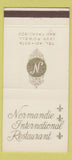 Matchbook Cover - Normandie International Restaurant San Francisco CA 30 Strike