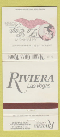 Matchbook Cover - Riviea Hotel Casino Las Vegas NV La Cage 30 Strike